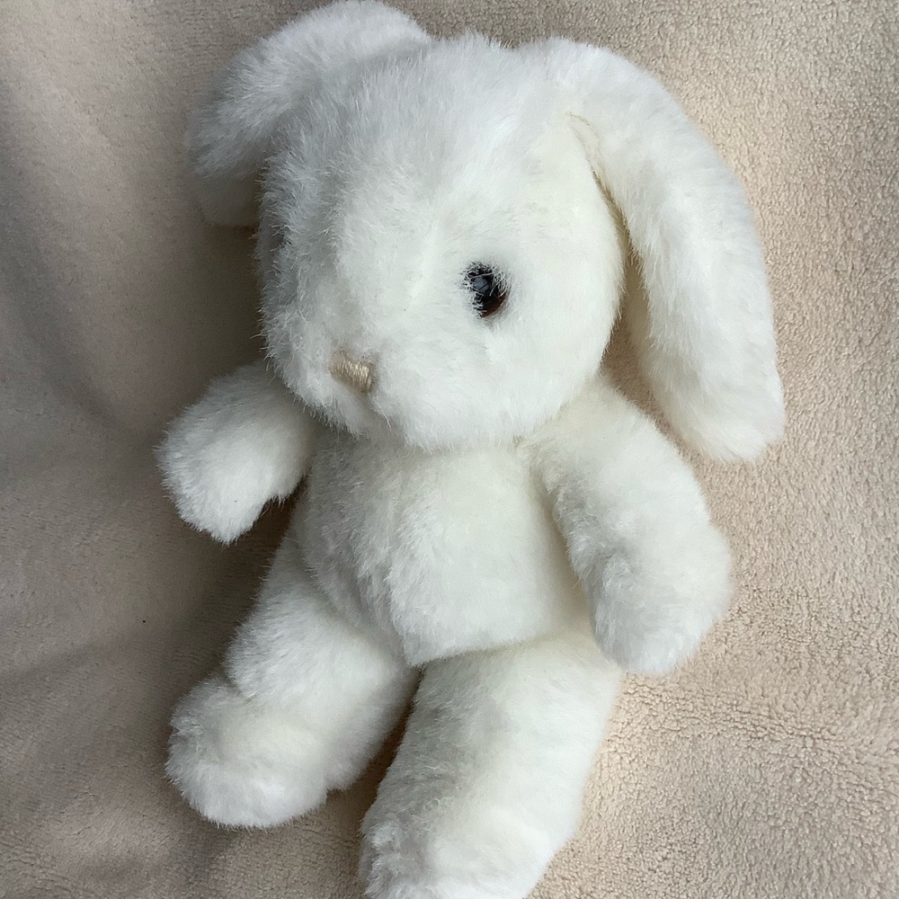 Adorable Plush White Bunny Rabbit Stuffed Animal Toy Possibly Gund